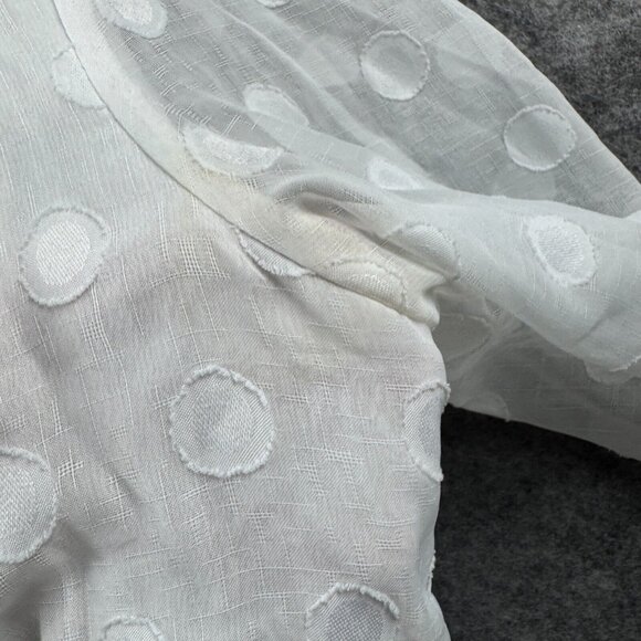 Lulus Dress Womens M White Polka Dot Sheer V Neck Babydoll Ruffle Coquette Y2K - Picture 7 of 10